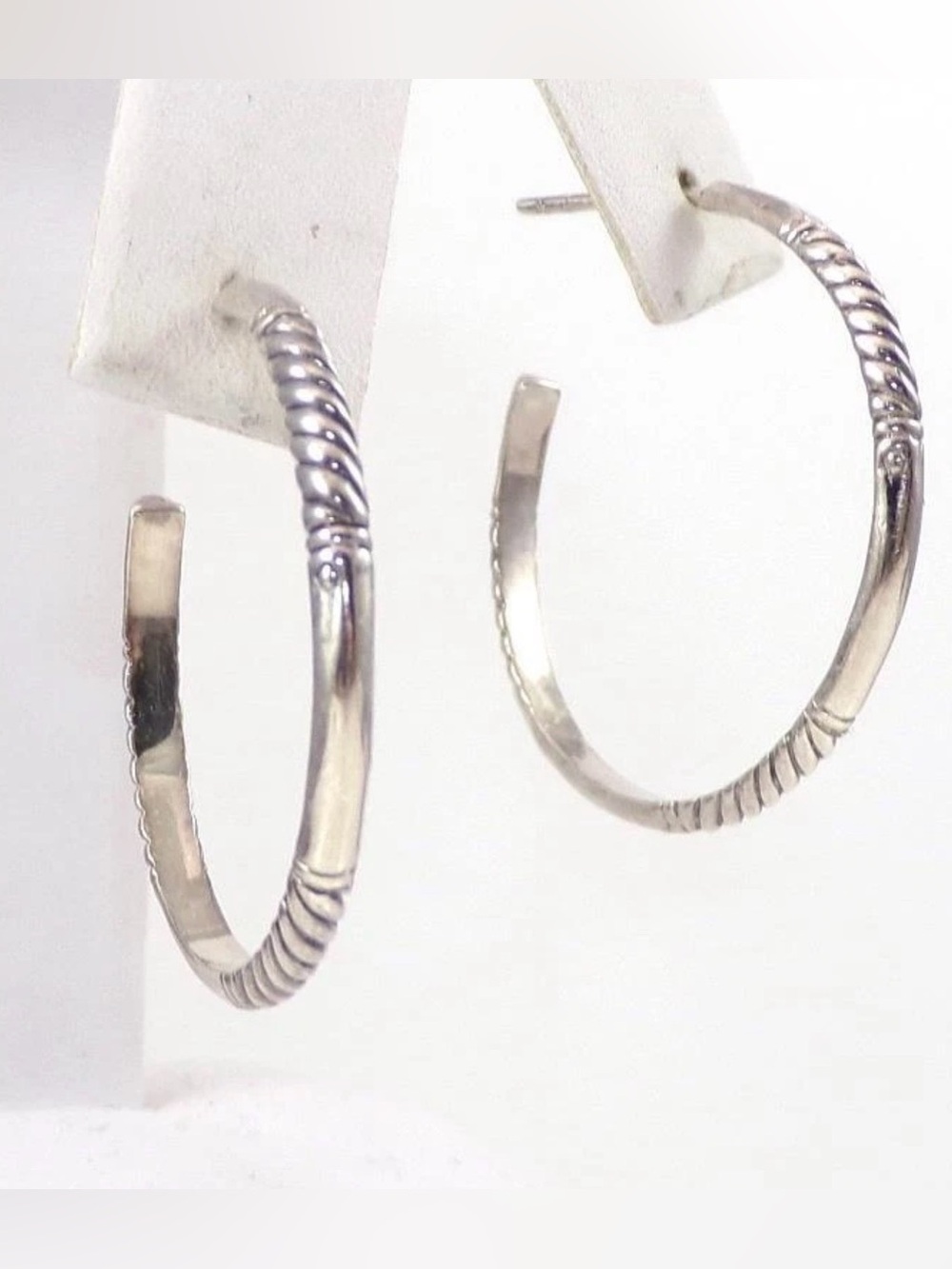 BH Effy Stunning Sterling Silver Smooth Cable 1 1/8" Hoop Earrings